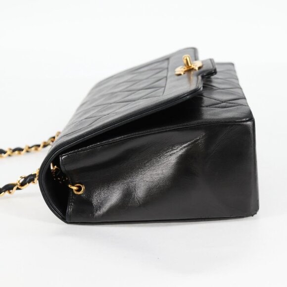 CHANEL Matelasse Chain Shoulder Bag Lamb Skin Black Gold CC Auth kk453A - Picture 4 of 16